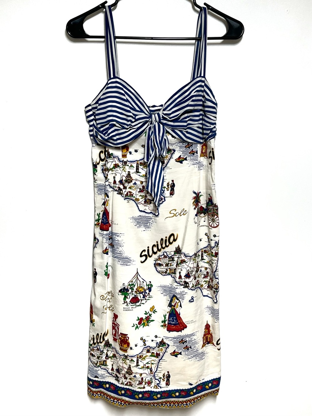 Anthropologie Nanette Lepore Linen and Silk Mediterranean Inspired Sundress Sz 6